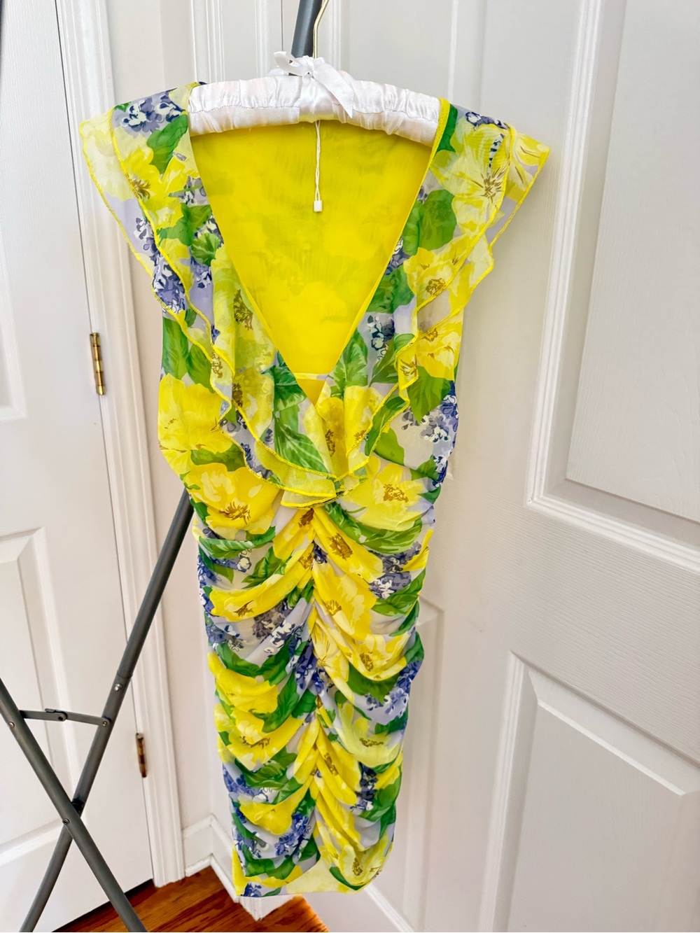 Zara Ruched Floral Tulle Dress